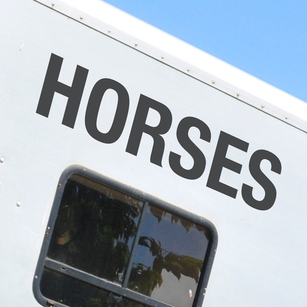 HORSES | Set of 2 | Equestrian HorseBox Vinyl Lettering Decal Sticker