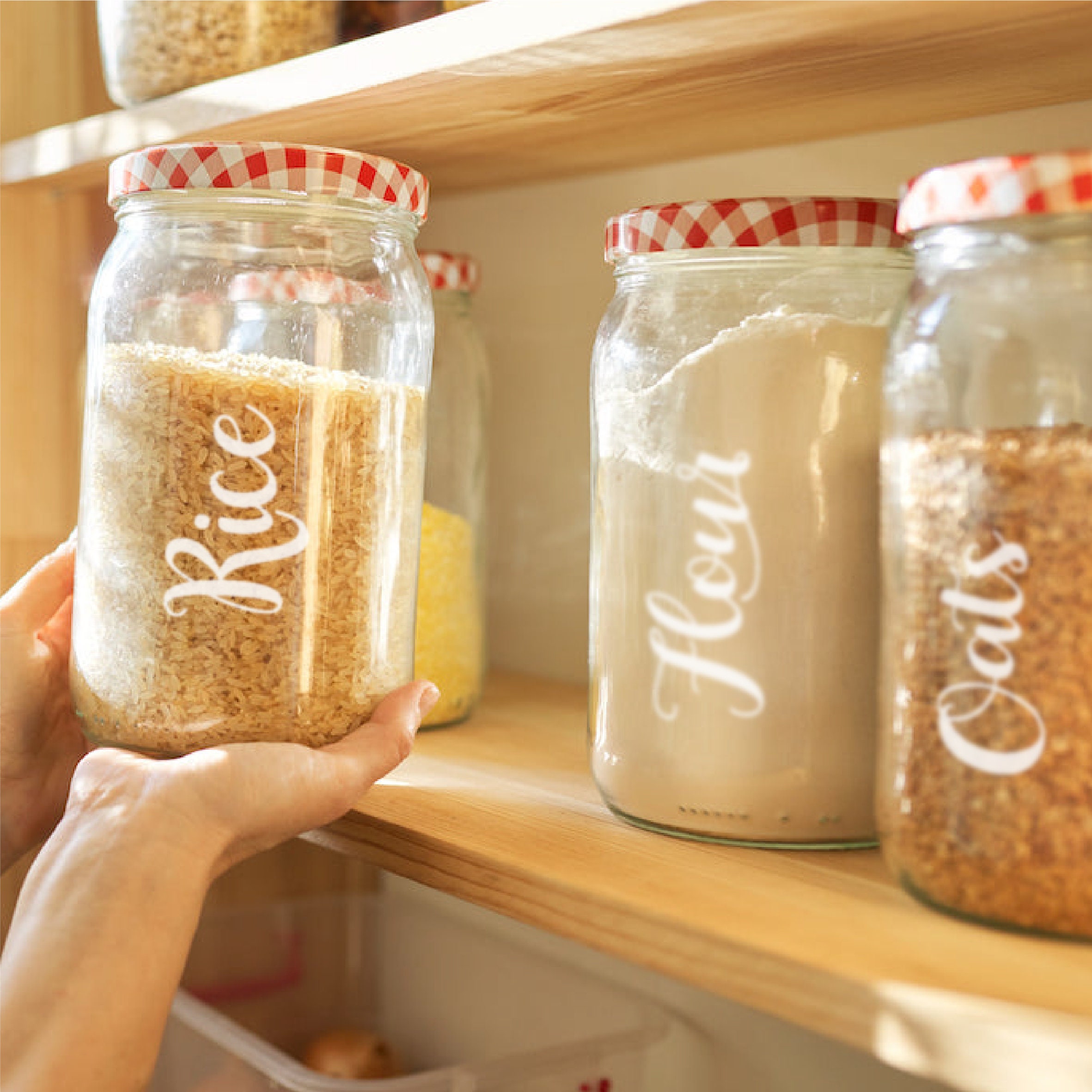 DISPENSA DA CUCINA Adesivi in vinile per etichette di barattoli da cucina, etichette per zucchero da tè e caffè, contenitori per dispensa, barattoli di vetro, organizzazione - Tipo 4 - Italia