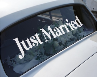 JUST MARRIED | Bridal Wedding Mr & Mrs | Removable Vinyl Car Decal Sticker | Type 4