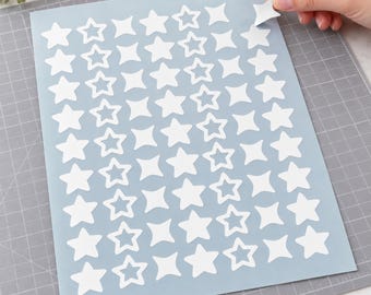 54 White Christmas Star Window Clings • Reusable Festive Window Decorations