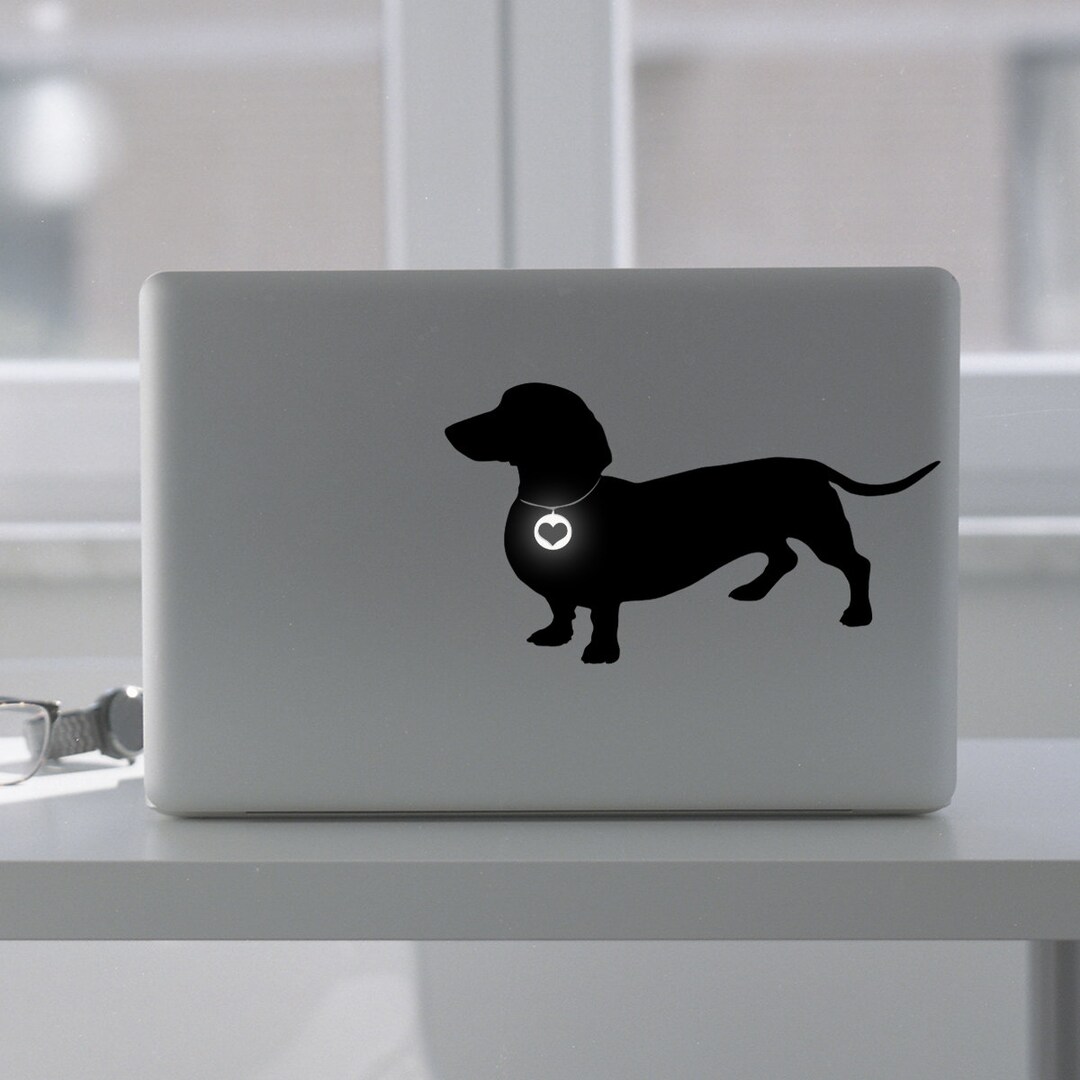 Dog licking the apple Laptop / Macbook Vinyl Decal Sticker