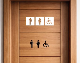 Male Female Accessible WC Door Sign Vinyl • Pack of 3 • 6 Styles Available