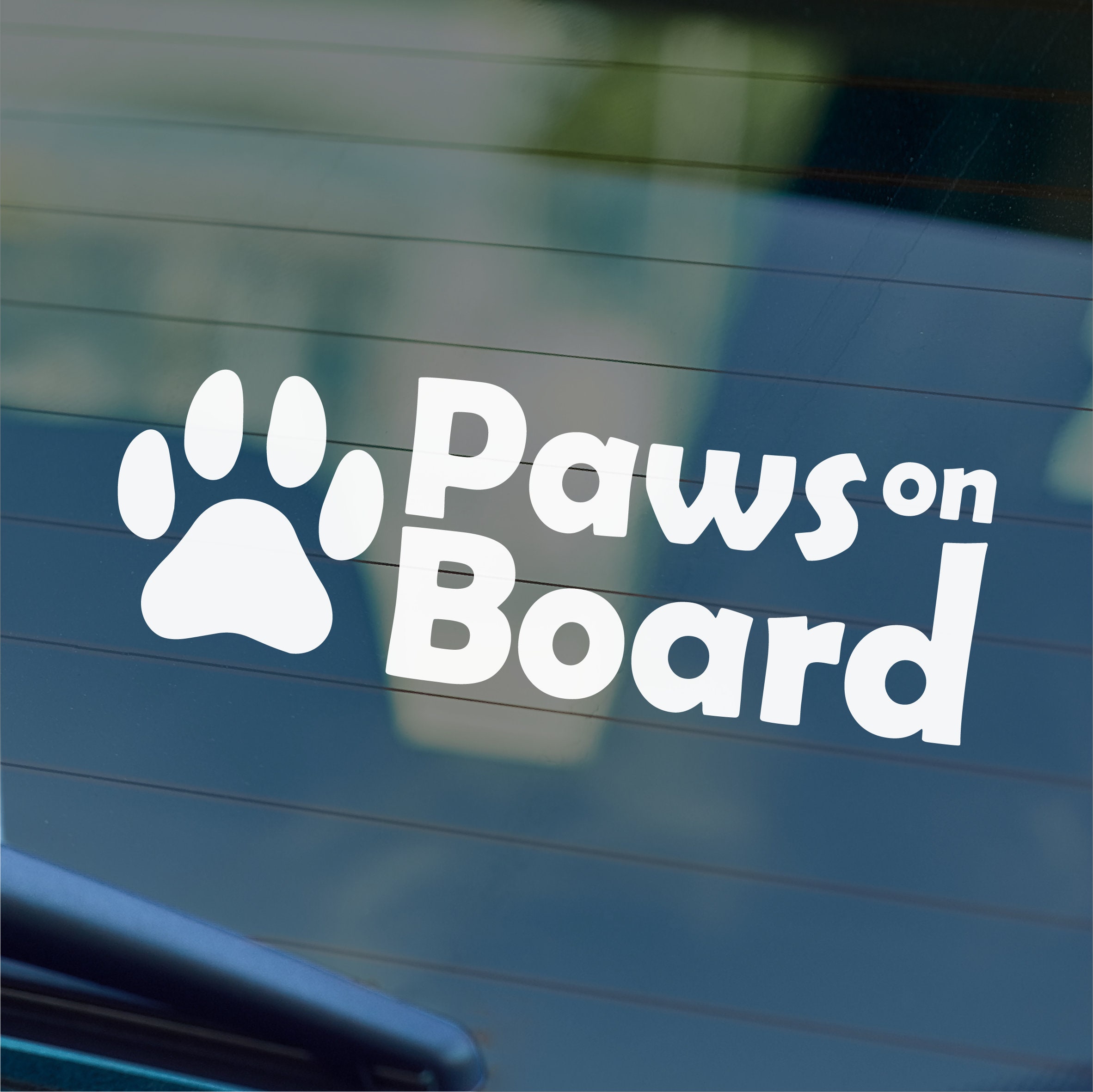 PAWS ON BOARD | Dog Pet Owner | Car Window Bumper Vinyl Decal Sticker | 24 colour options available