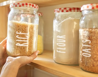 BACKEN PANTRY Vinyl Aufkleber Für Küchendosen Etiketten, Backetiketten, Vorratsdosen, Glas vorratsdosen, Organisation - Typ 5