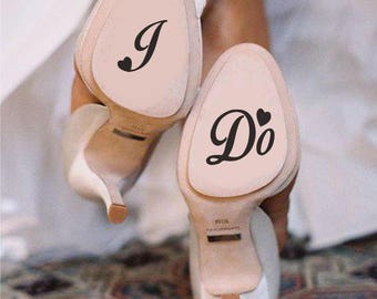 I DO | Bridal Wedding Shoe | Removable Vinyl Wedding Decals Stickers Labels