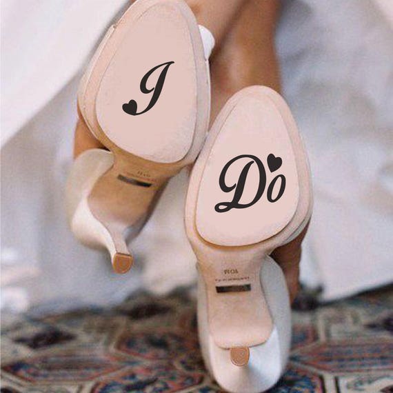 I DO Bridal Wedding Shoe Removable Vinyl Wedding Decals Stickers Labels Etsy UK