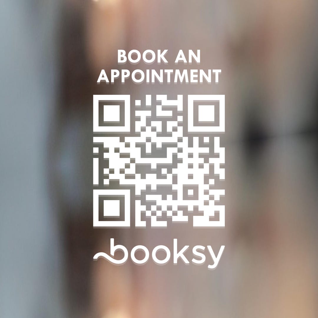 Booksy QR Code Window Decal | Scan to Book Appointment | Barber Salon ...