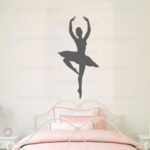 BALLERINA | BALLET inspiriert Vinyl Aufkleber | Schlafzimmer Wand Wohnkultur Kunst | Entwurf 2