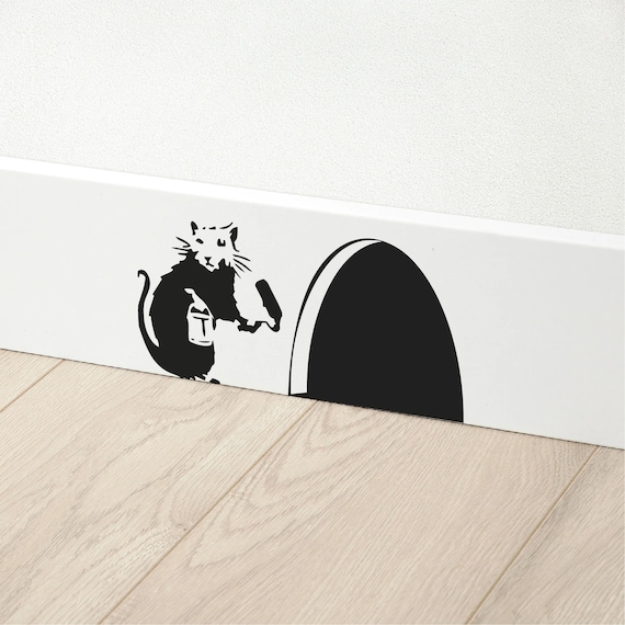 BANKSY RAT Designed to Fit a Skirting Board Removable Vinyl Wall Decal  Stickers Home Decor Art -  Sweden