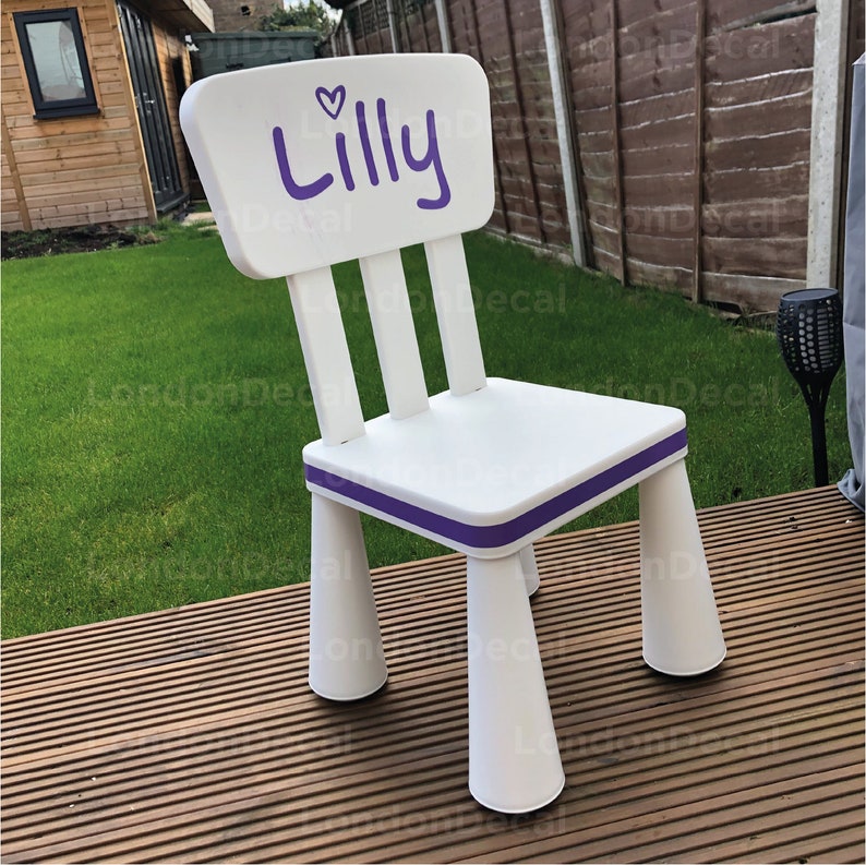 KIDS NAME for Chair Removable Vinyl Wall Decal Stickers for Etsy