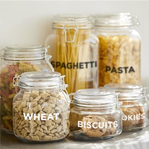 KITCHEN PANTRY Vinyl Decal stickers for Kitchen Jar Labels, Tea Coffee Sugar Labels, Pantry Canisters, Glass Jars, Organisation - Type 4