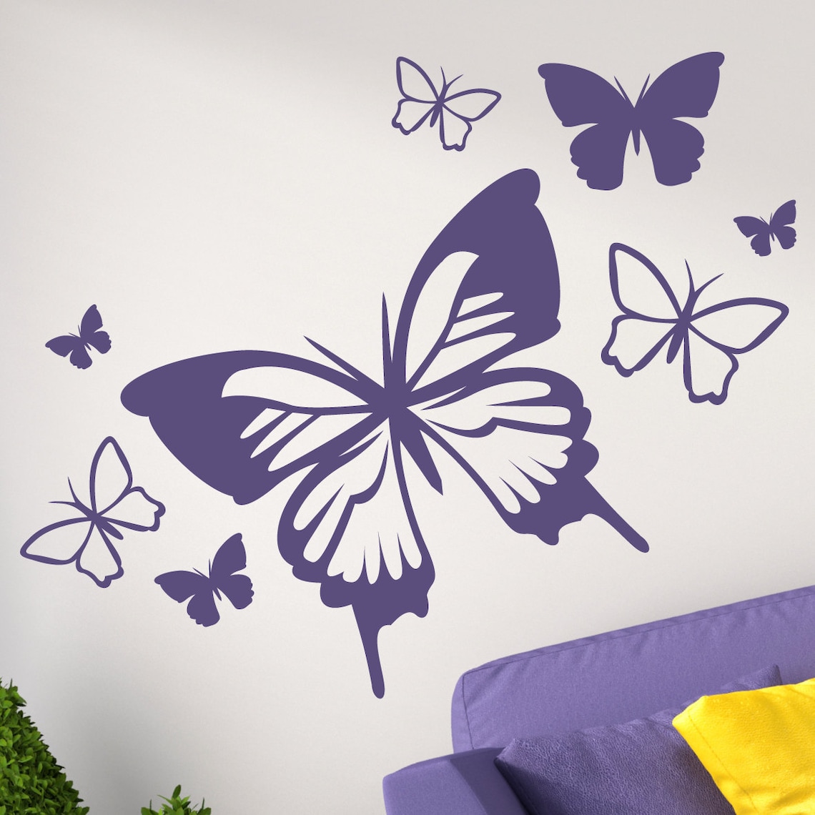 BUTTERFLIES Removable Vinyl Wall Decal Stickers Home Decor Art - Etsy