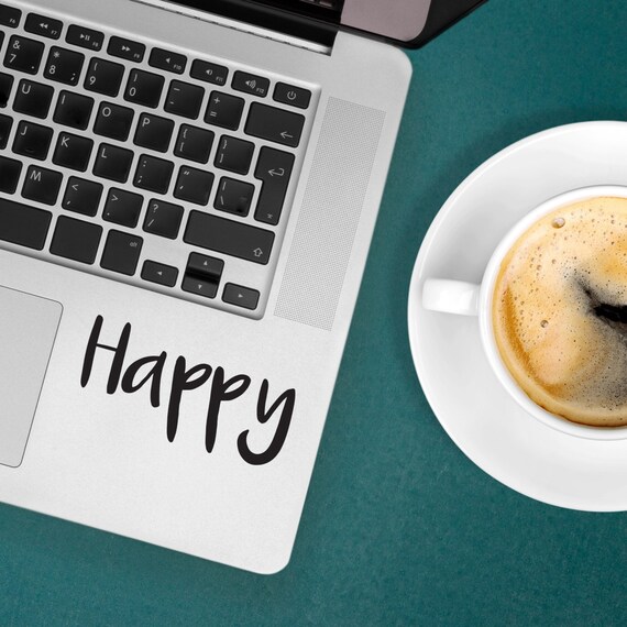 HAPPY Quote Apple Macbook Decal Sticker Fits All Macbook | Etsy