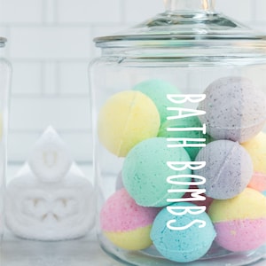 Set of 3 | Bath Salts, Bath Bombs & Bubble Bath | Bathroom bottle decals stickers labels | 24 colours available | Type 5