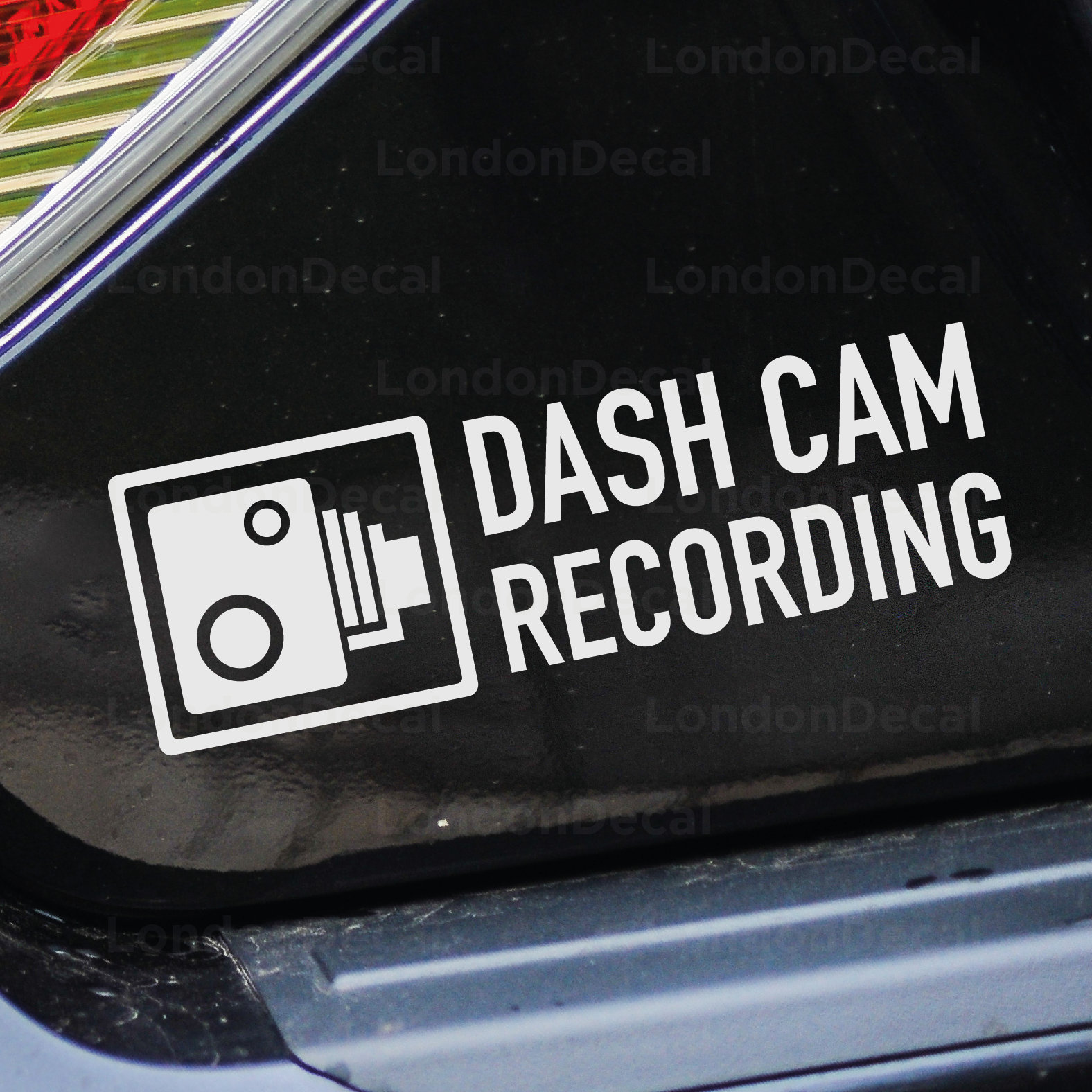Dash Cam Recording Car Security Window Bumper Vinyl Decal Sticker CCTV Car Van 
