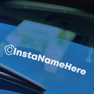 INSTAGRAM - Naklejka na zderzak samochodu z winylu na szybę (typ 2) z tagiem mediów społecznościowych