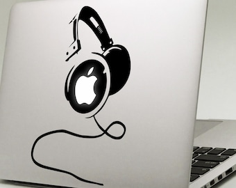 HEADPHONES MacBook Decal Sticker fits all MacBook models