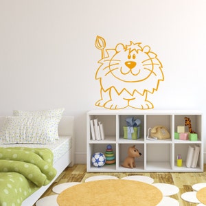 LION | Kid&#39;s Bedroom Play Room | Removable Vinyl Wall Decal Sticker | Home Decor Art