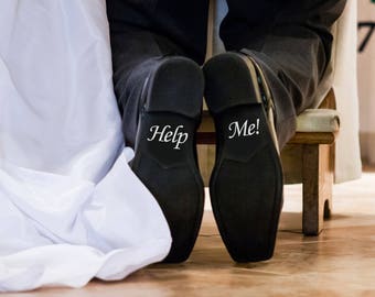 HELP ME Bridal Groom Wedding Shoe Accessory Removable Vinyl Decal Sticker Etsy Canada