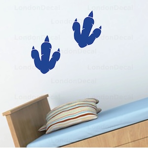 DINOSAUR FOOTPRINTS | Set of 6 or 12 Dino Inspired Decals | Removable Vinyl Wall Decal Stickers | 24 colour options available