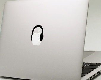 KOPFHÖRER MacBook Aufkleber Sticker passend für alle MacBook Modelle