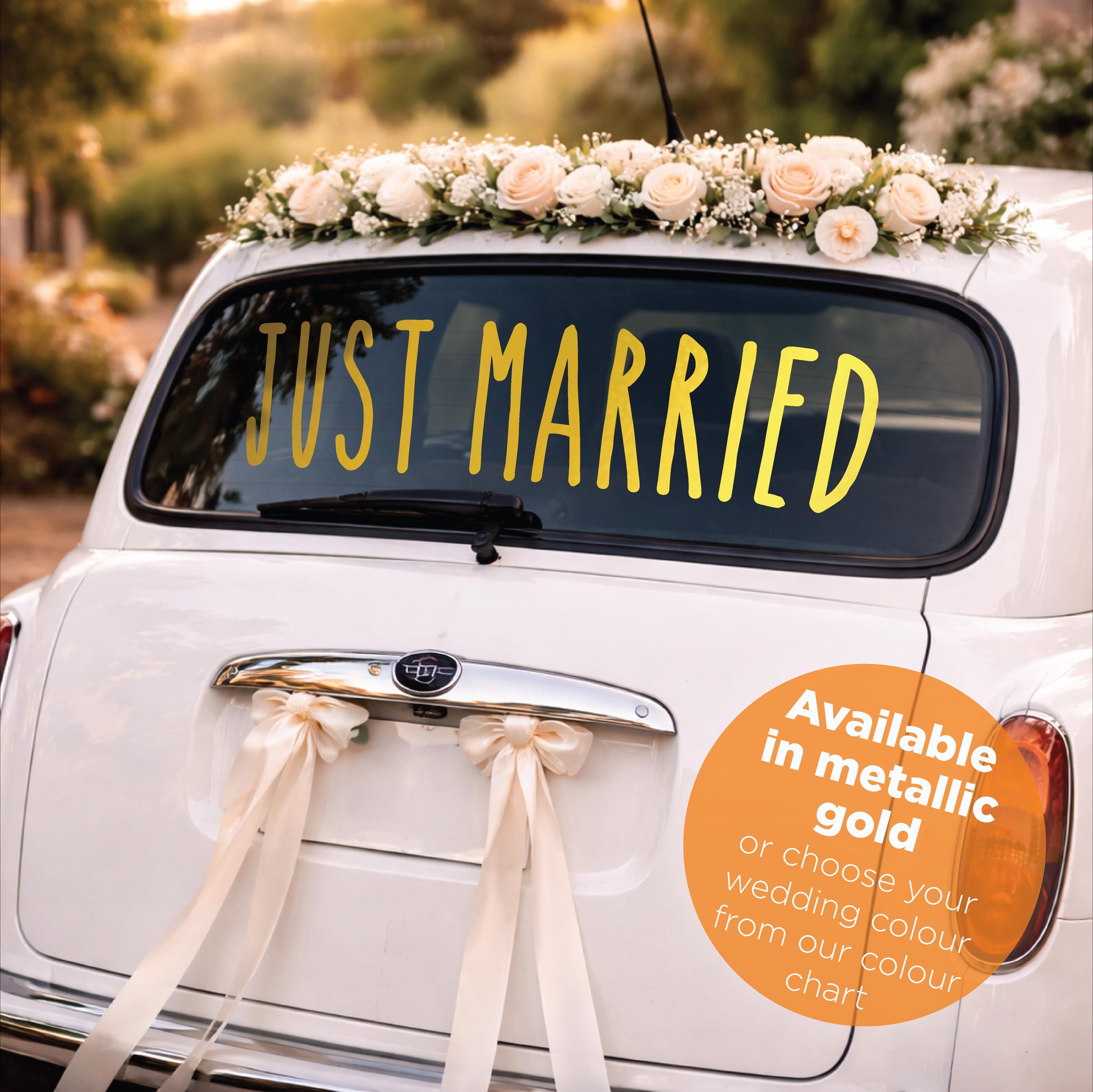 JUST MARRIED Car Sticker • Removable Vinyl Decal • Any Colour - Etsy