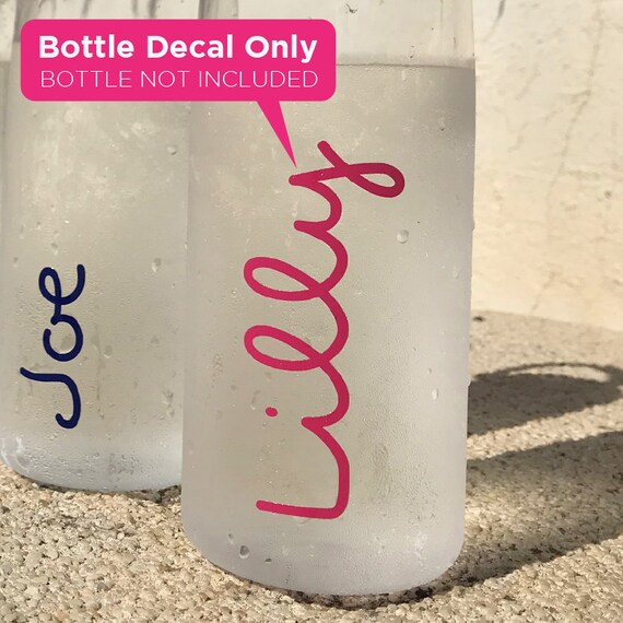 Love Island personalizado nombre Botella de Agua Pegatina Calcomanía hacer propios Colores Personalizados