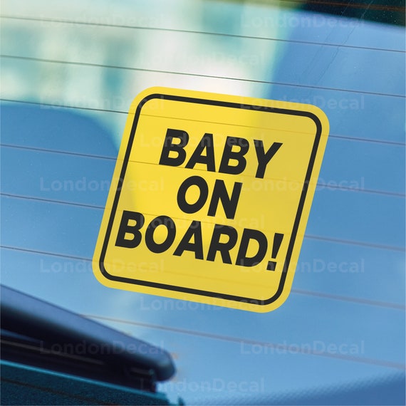 DISCHI POSTERIORE AUTO STICKERS ADESIVO Baby Baby On Bord 16cm Adesivo in Vinile 1-10 