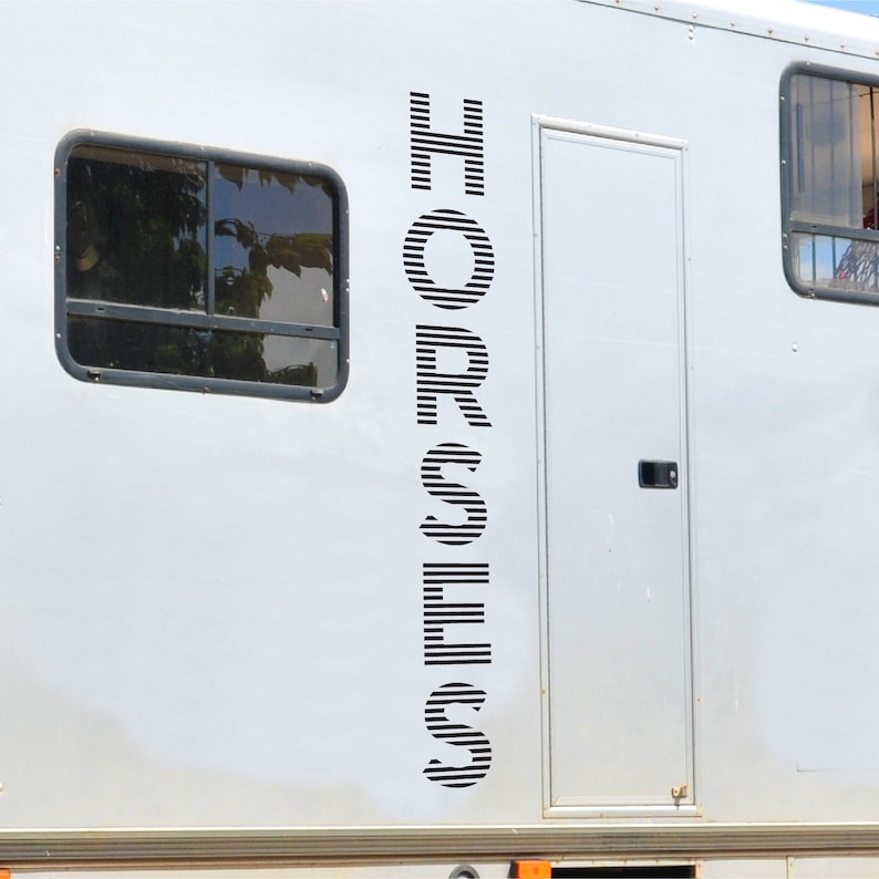 HORSES Set of 2 Vertical Design HorseBox Vinyl Decals Stickers image 2