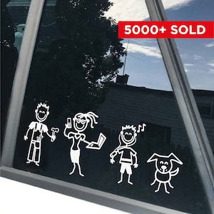 STICK FAMILY | Your Family Characters | Car Window Bumper Vinyl Decal Sticker | All Colours available