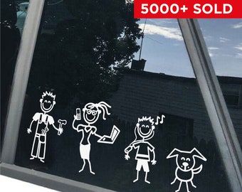 STICK FAMILY | Your Family Characters | Car Window Bumper Vinyl Decal Sticker | All Colours available