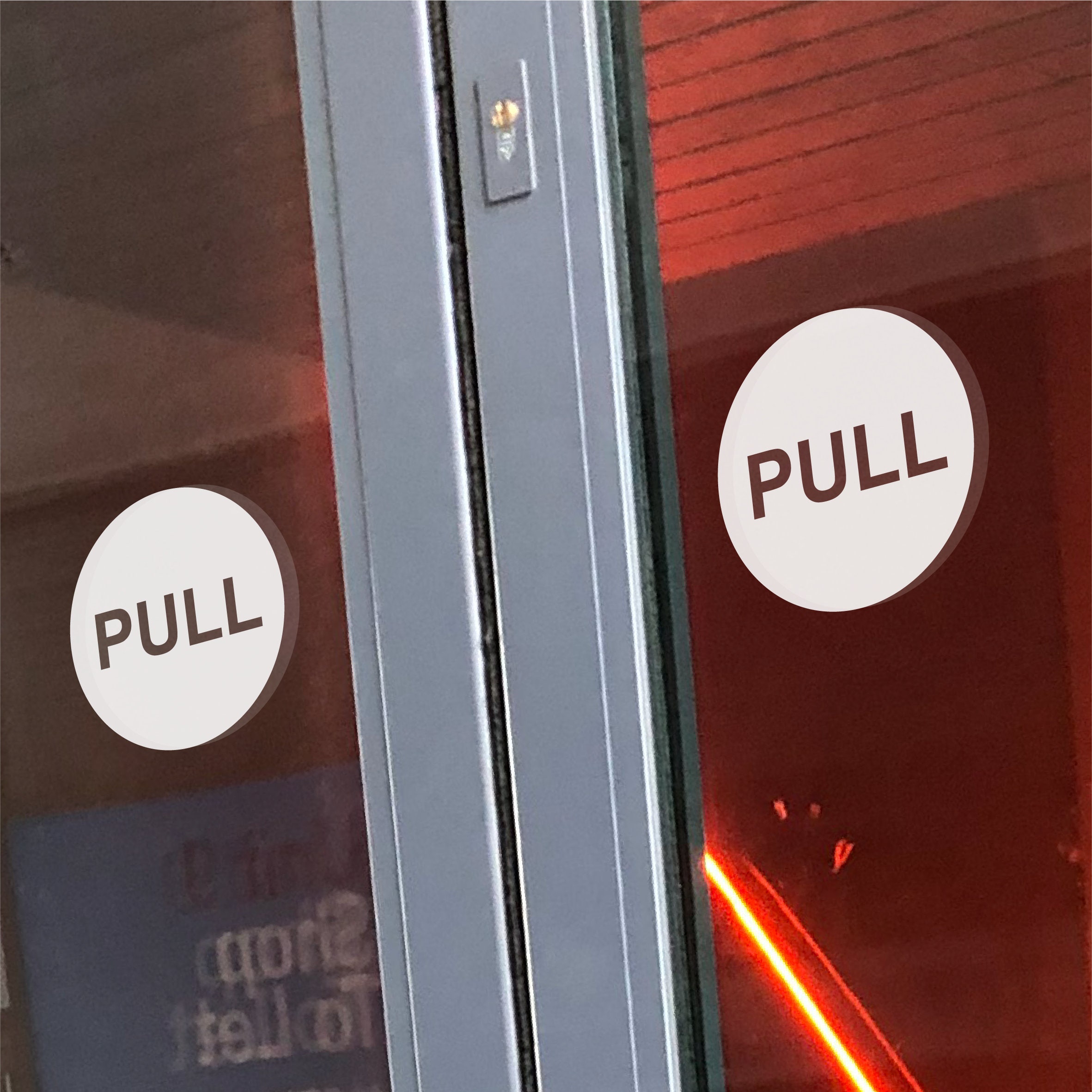 PUSH-PULL 2er-Set Business Shop Besitzer Fenster Tür Vinyl Aufkleber  Aufkleber - .de