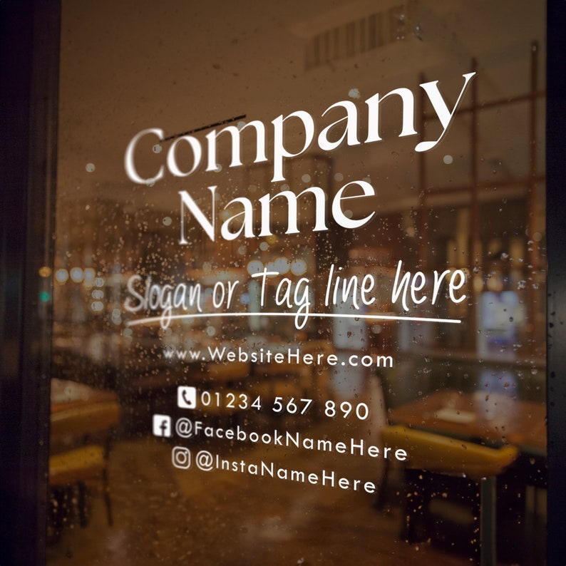Customizable Window Decal | Your Company Name Storefront | Decal ...