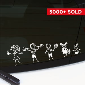 Pegatinas familiares Pegatina de coche Familia de palos Pegatinas de  ventanas clipart familiares Calcomanías de coche familiares Figura de palo Familia  pegatinas de parachoques Familia -  México