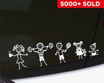 MY CAR STICK_FAMILY | Car Window Bumper Vinyl Decal Sticker, any colour