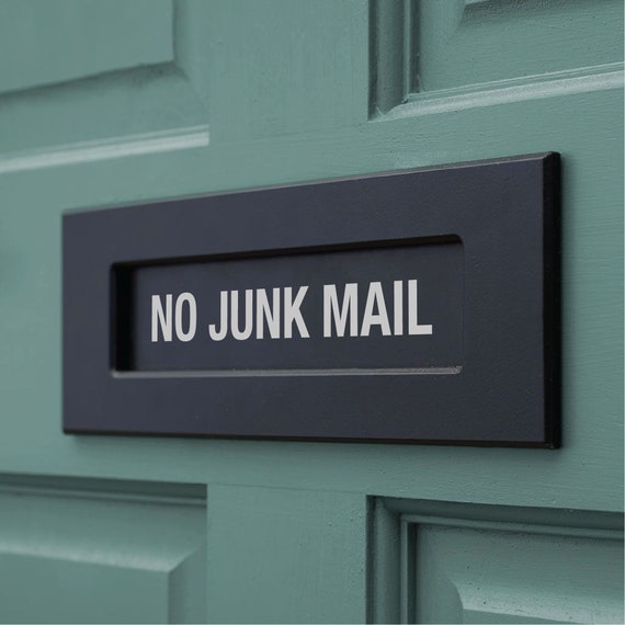 NO JUNK MAIL LetterBox Post Box Door Home Vinyl Decal Etsy