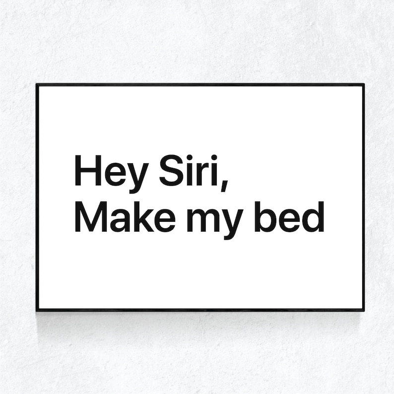 HEY SIRI Make My Bed Quote Removable Vinyl Wall Decal Etsy