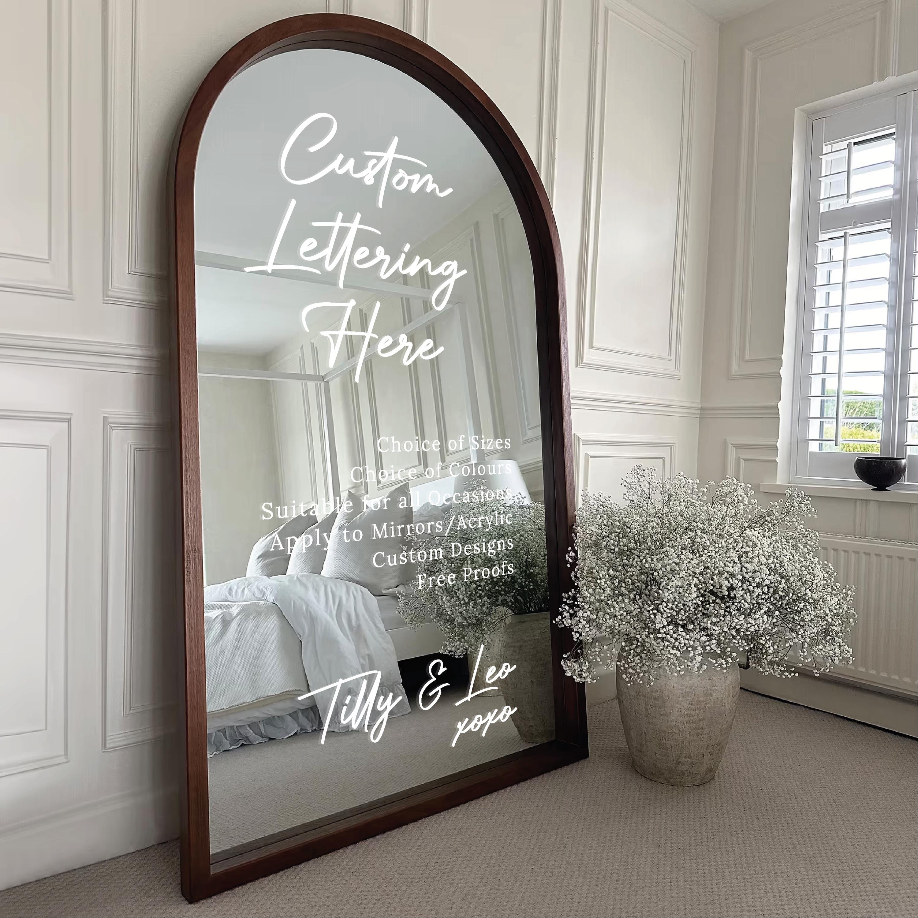 Custom Mirror Decal | Personalised Vinyl Lettering for Any 