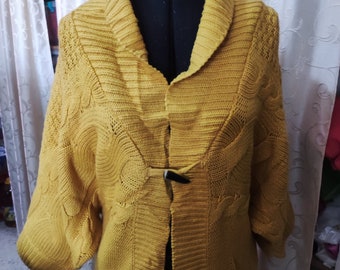 Cardigan en laine femme; Cardigan d’hiver, 100% laine, éthique, Non doublé, Cardigan tricoté à la main, Gilet femme, veste femme en laine