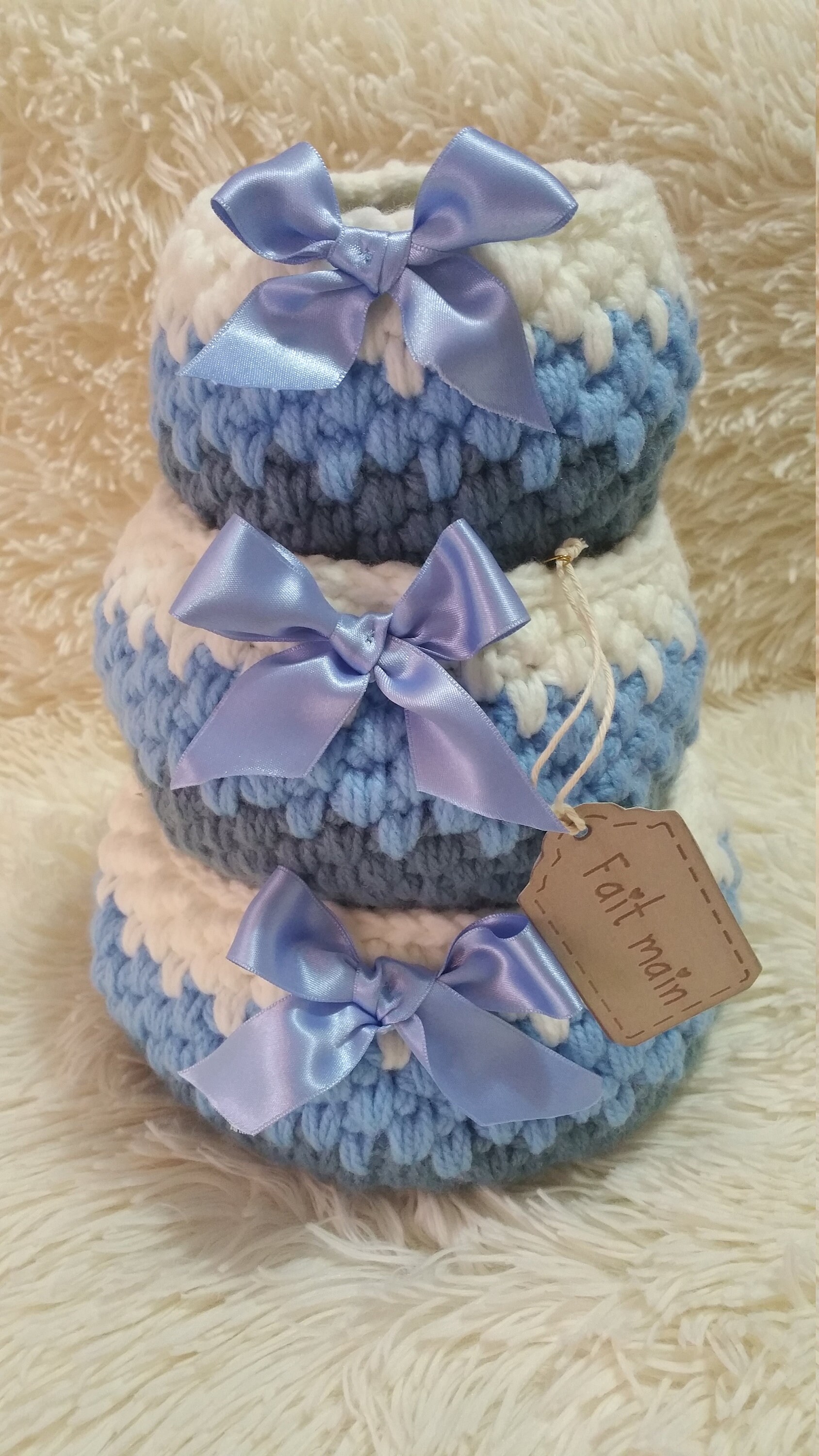 Lot de 3 Corbeilles Personnalisables, Paniers Gigognes Écologique Pour Tout Ranger. Décoration Tenda