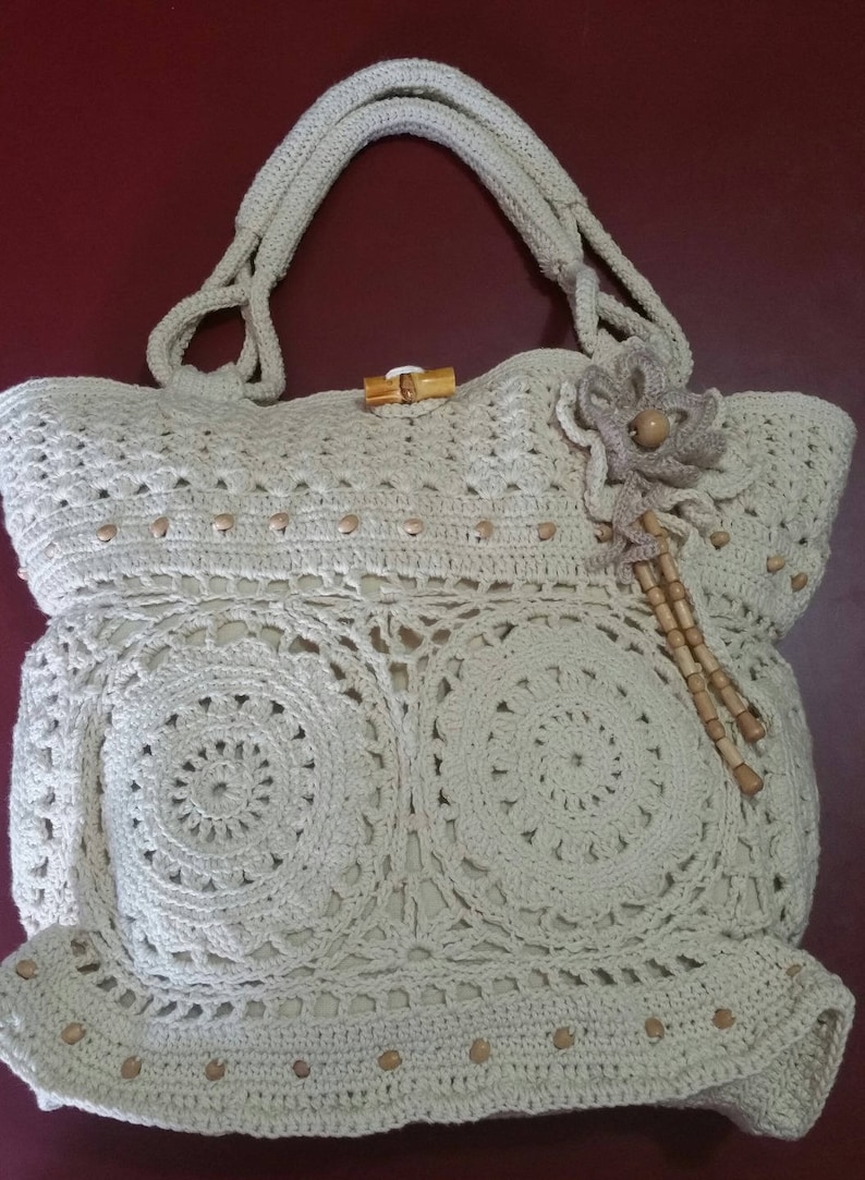 made in France tote bag bohemian Bag TRENDY nature for this summer woman/'s hook bag Hand made perfect for the beach or city. gift