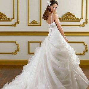 Wedding dress, bridal, Engagement dress, Glamor, Princess dress, Mermaid dress. Beautifull White Romantic Organza Wedding Dress