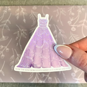 Swirls Lilac Eras Dress Sticker, How the Kingdom Lights Shined Tour Dress Sticker