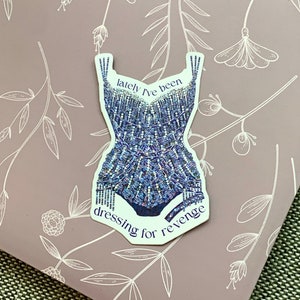 Midnight Blue Sparkly Bodysuit Sticker, Eras Dressing for Revenge Tour Sticker