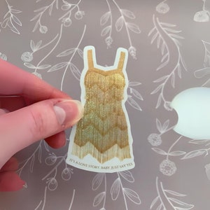 Gold Fringe Shimmery Eras Dress Tour Outfit Sticker