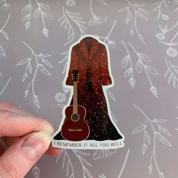 Red Glitter Coat Sticker, I Remember it All Too Well Tour Sticker