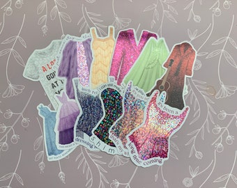 ALL Eras Outfits Glitter Tour Sticker Bundle -- 12 Stickers