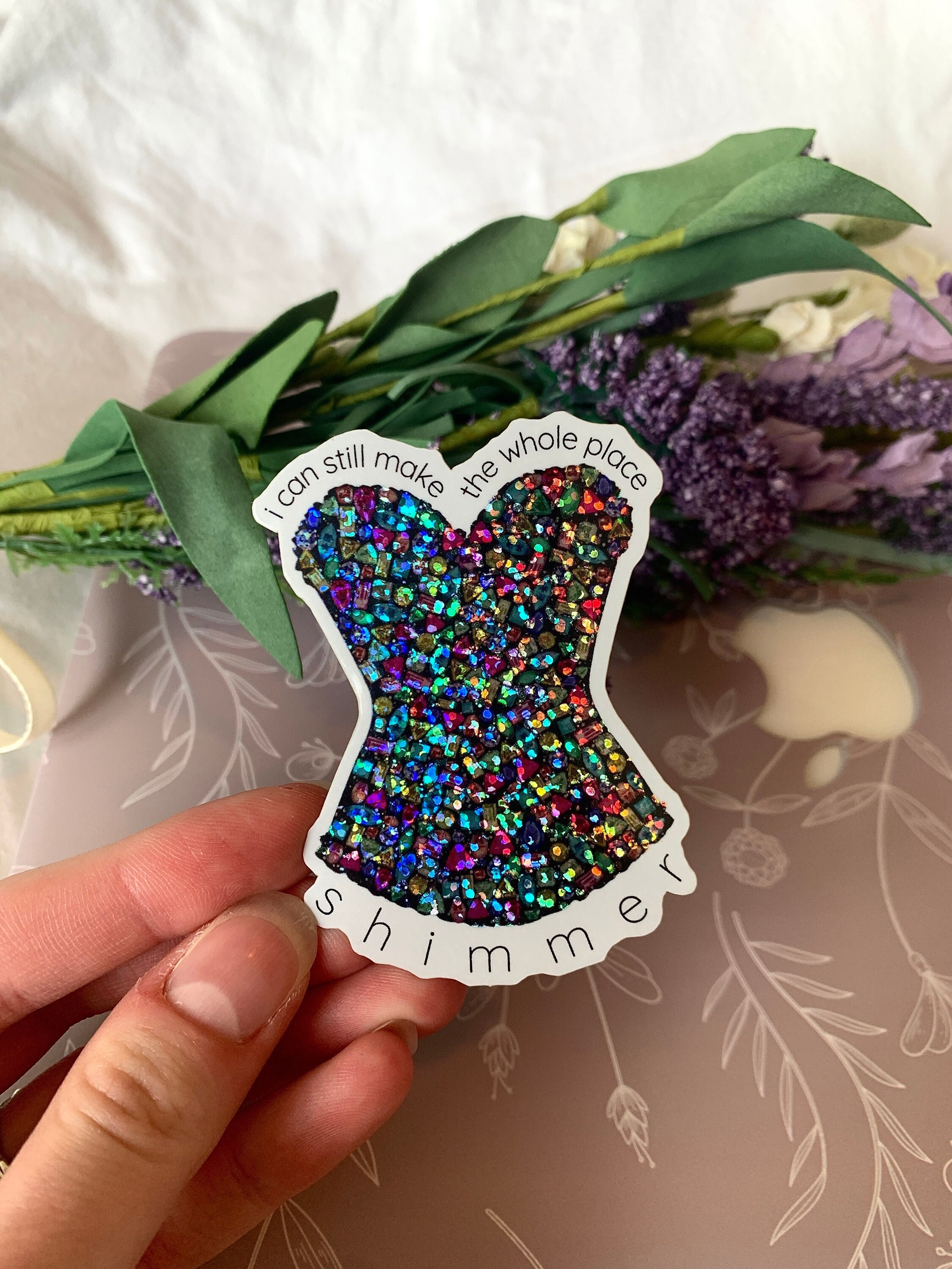 Forever In Time, 3D Handmade Glitter Stickers, Beautiful Bride