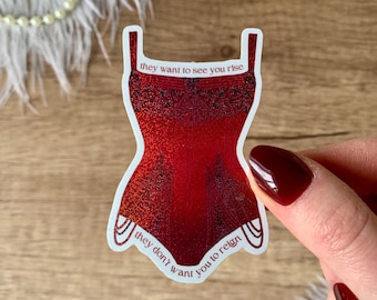 Burgunderfarbener Jeweled Bodysuit-Aufkleber