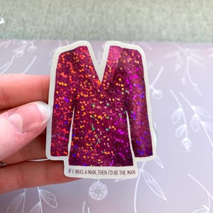 Rosa glitterkavaj för män, klistermärke för Eras Tour-outfit